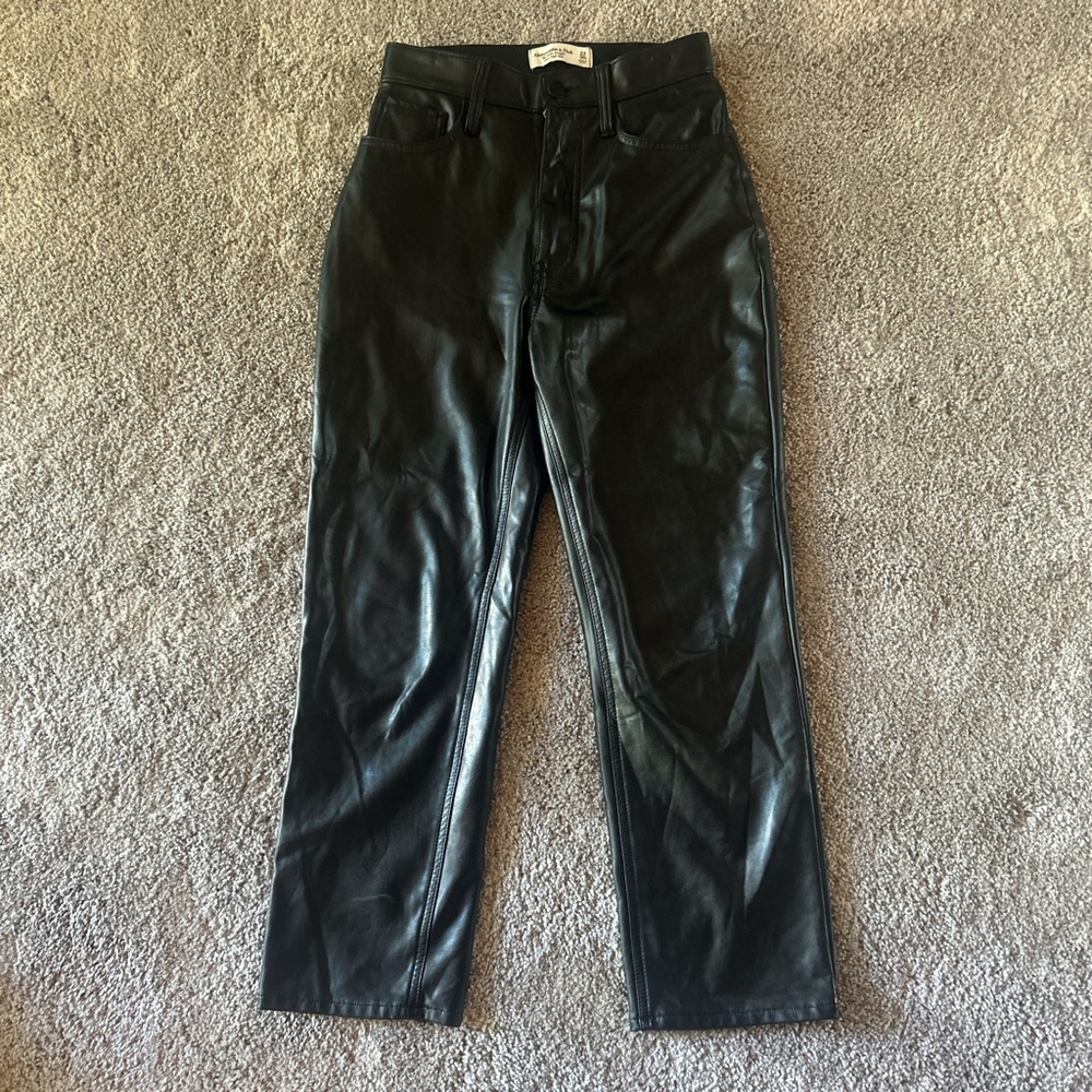 black leather Abercrombie & Fitch pants